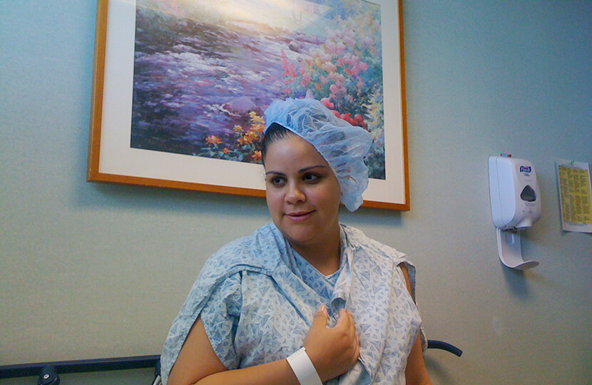 rosaliz jimenez in medical gown