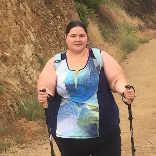 Celeste hiking in California.