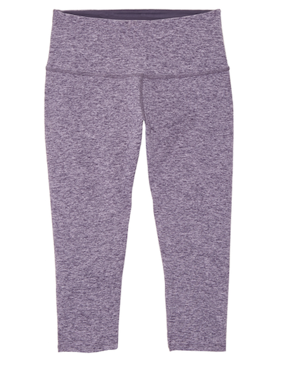 heathered purple capri legging