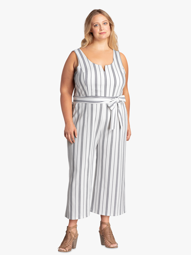 Plus size striped jumpsuit | Dia&Co