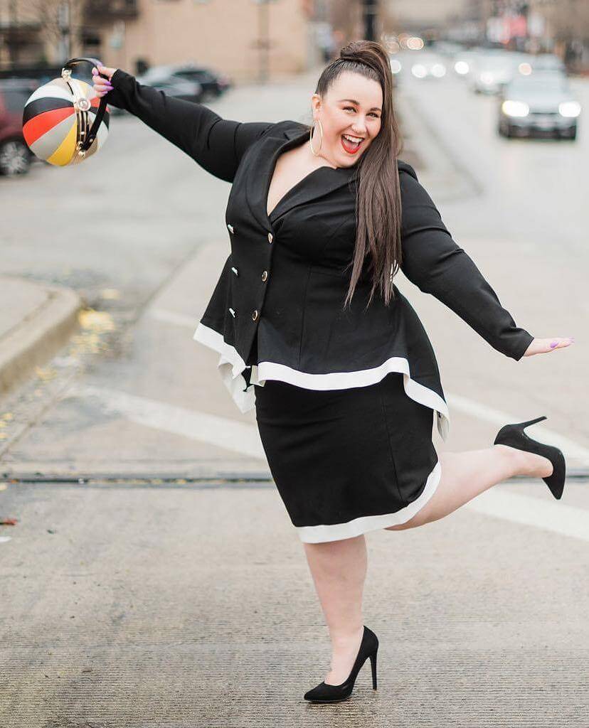 why is fashion important alysse in plus size black and white suit