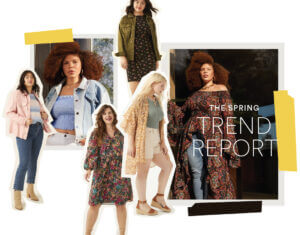 Plus size spring 22 trends collage.