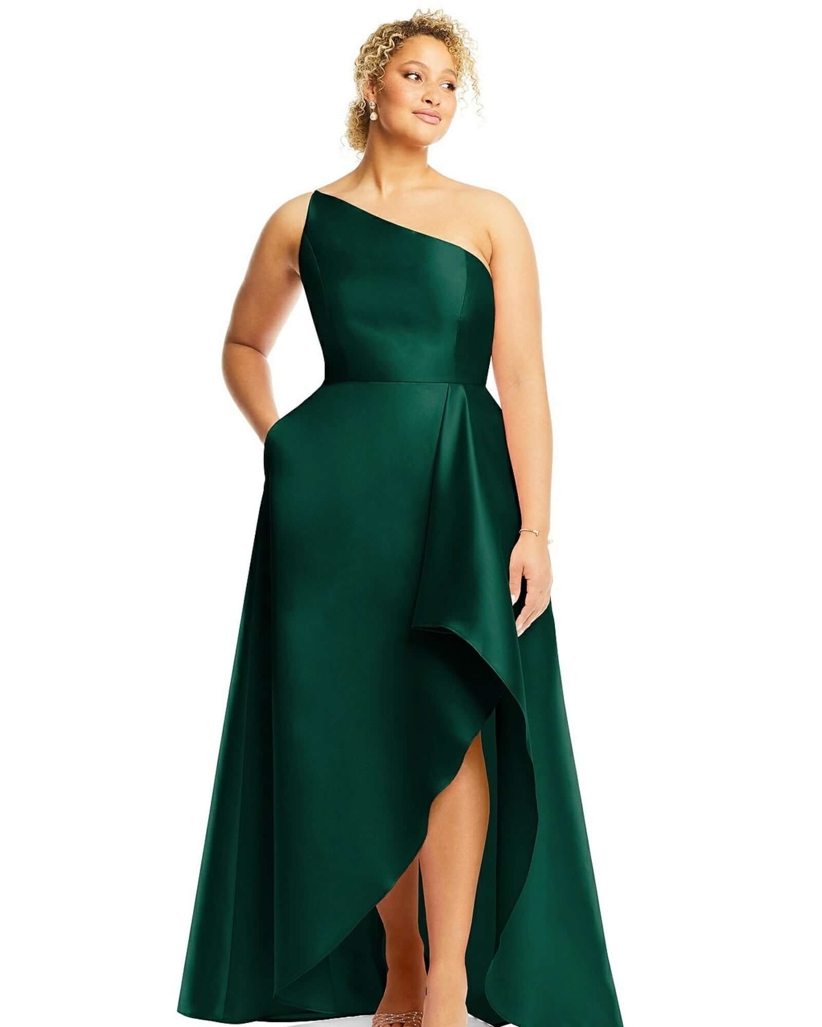 v neck holiday dresses Haptics Holiday Green Overlap Ruffle V Neck Midi Dress Size M