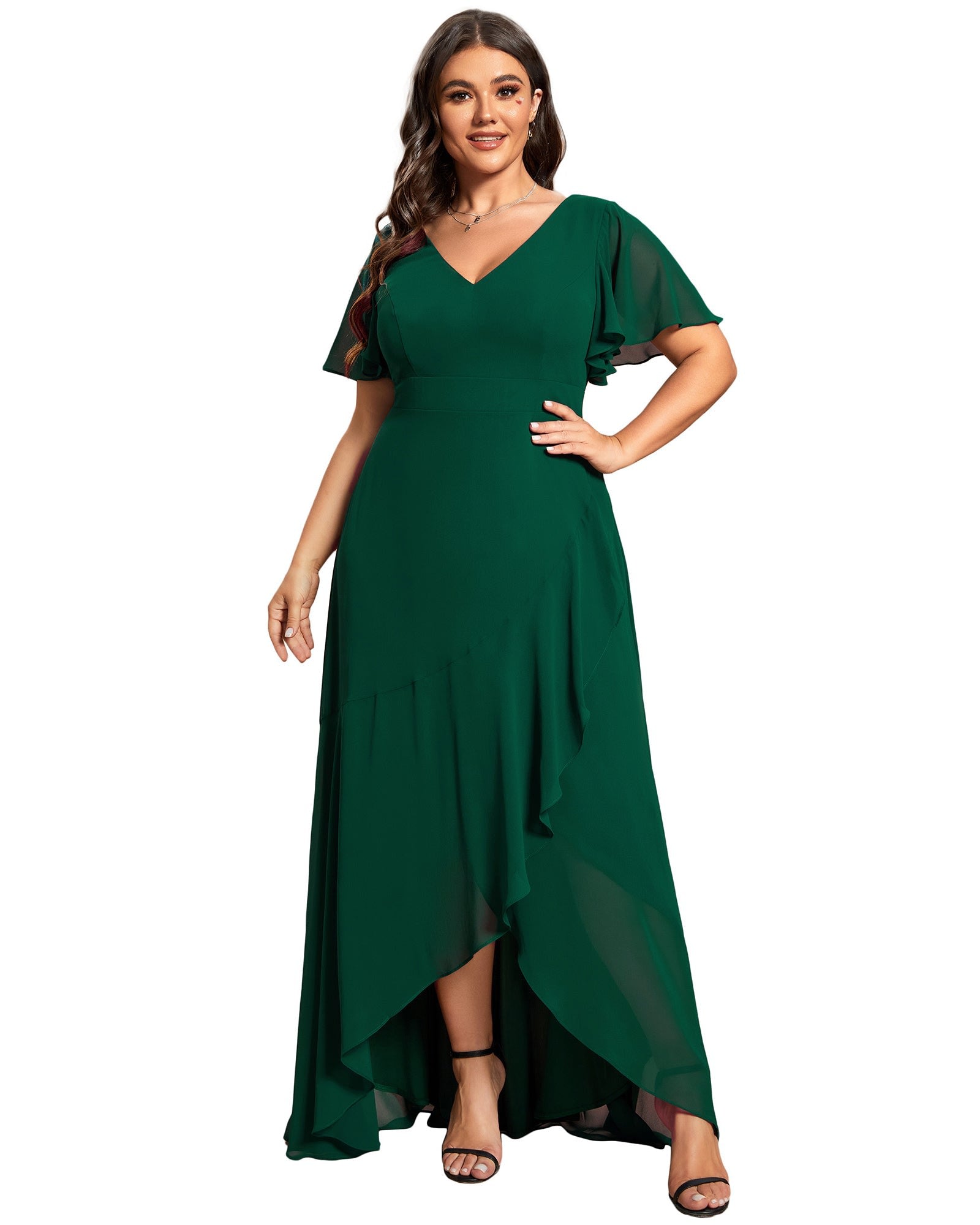 v neck holiday dresses Holiday style high waist printed sleeveless V-neck A-line dress main image 0